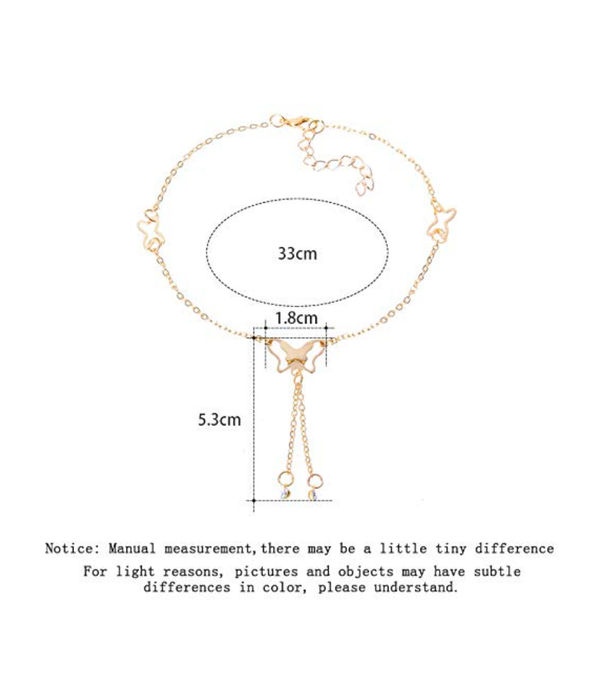 YouBella 18k Rose Gold Plated Butterfly Anklet for Women and Girls YouBella 18k Rose Gold Plated Butterfly Anklet for Women and Girls